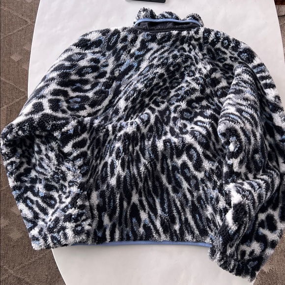 FP Movement Rocky Ridge Fleece Button Up Sweater Jacket Blue Leopard Cheetah S - Picture 6 of 9